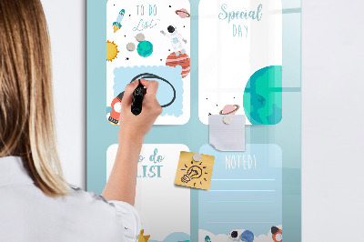 Magnetická popisovateľná tabuľa Plánovač s priestorom na fotografie