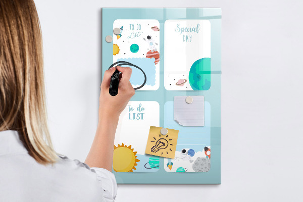 Magnetická popisovateľná tabuľa Plánovač s priestorom na fotografie