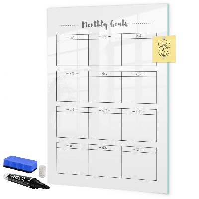 Kresliaca magnetická tabuľa Mesačné ciele s možnosťou personalizácie