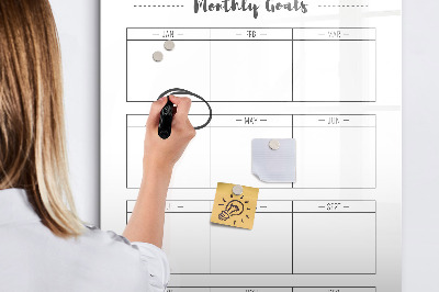 Kresliaca magnetická tabuľa Mesačné ciele s možnosťou personalizácie
