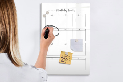 Kresliaca magnetická tabuľa Mesačné ciele s možnosťou personalizácie