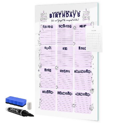 Magnetická popisovateľná tabuľa Narodeninový kalendár s priestorom na fotografie