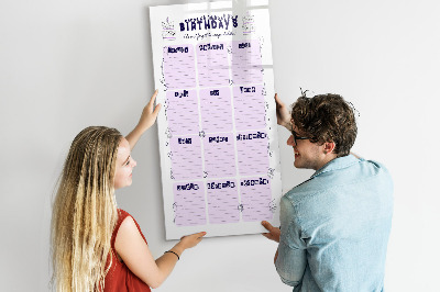 Magnetická popisovateľná tabuľa Narodeninový kalendár s priestorom na fotografie