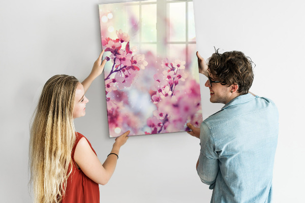Kresliaca magnetická tabuľa Kvetinový motív s priestorom na fotografie