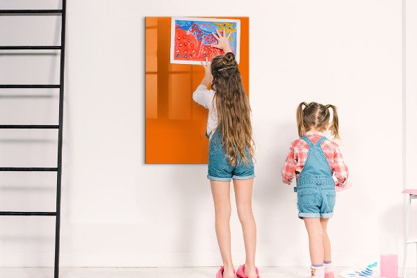 Magnetická popisovateľná tabuľa Oranžová tabuľa na poznámky a fotografie