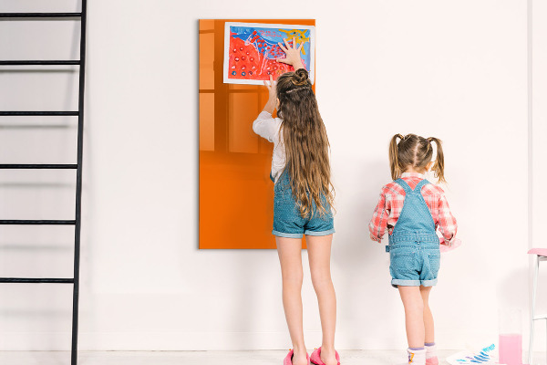 Magnetická popisovateľná tabuľa Oranžová tabuľa na poznámky a fotografie