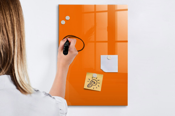 Magnetická popisovateľná tabuľa Oranžová tabuľa na poznámky a fotografie