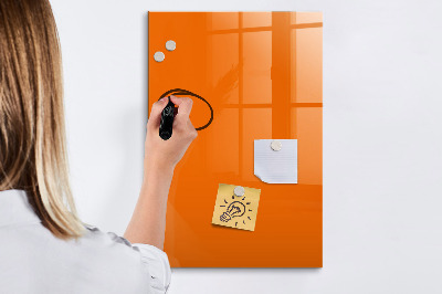 Magnetická popisovateľná tabuľa Oranžová tabuľa na poznámky a fotografie