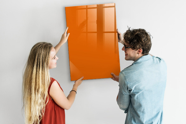 Magnetická popisovateľná tabuľa Oranžová tabuľa na poznámky a fotografie