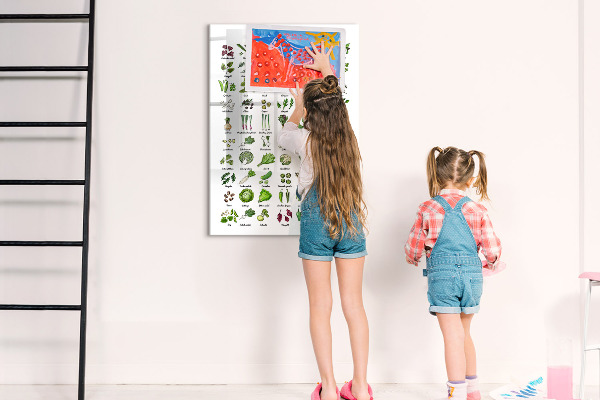 Magnetická popisovateľná tabuľa Zelená zelenina a bylinky v grafike