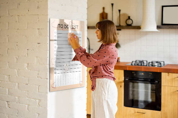 Magnetická popisovateľná tabuľa Zoznam úloh s miestom na fotografie