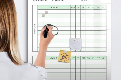 Kresliaca magnetická tabuľa Plánovač domácich prác pre rodinu