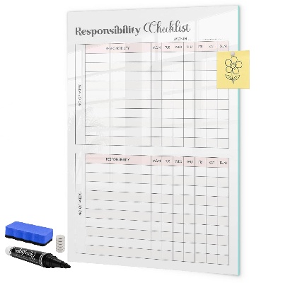 Magnetická popisovateľná tabuľa Zoznam povinností na každý mesiac