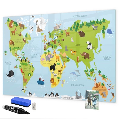 Magnetická popisovateľná tabuľa Interaktívna mapa s fotografiami a poznámkami