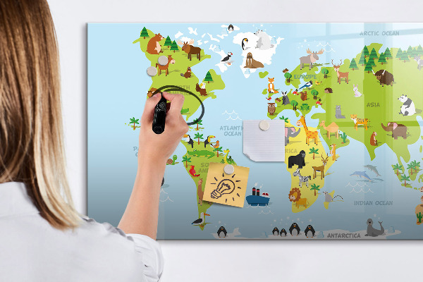 Magnetická popisovateľná tabuľa Interaktívna mapa s fotografiami a poznámkami