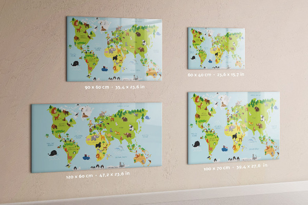 Magnetická popisovateľná tabuľa Interaktívna mapa s fotografiami a poznámkami