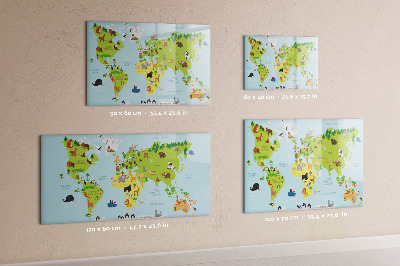 Magnetická popisovateľná tabuľa Interaktívna mapa s fotografiami a poznámkami