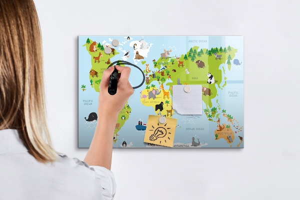 Magnetická popisovateľná tabuľa Interaktívna mapa s fotografiami a poznámkami