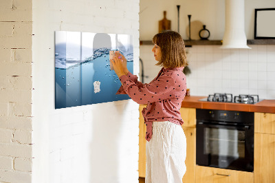 Kresliaca magnetická tabuľa Vodné pozadie s fotografiami a doplnkami