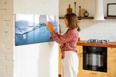 Kresliaca magnetická tabuľa Vodné pozadie s fotografiami a doplnkami