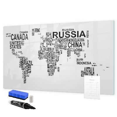 Kresliaca magnetická tabuľa Mapa sveta s miestami a fotografiami