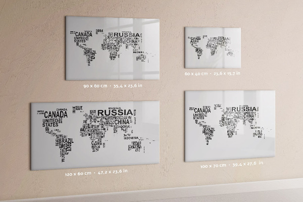 Kresliaca magnetická tabuľa Mapa sveta s miestami a fotografiami