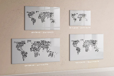 Kresliaca magnetická tabuľa Mapa sveta s miestami a fotografiami