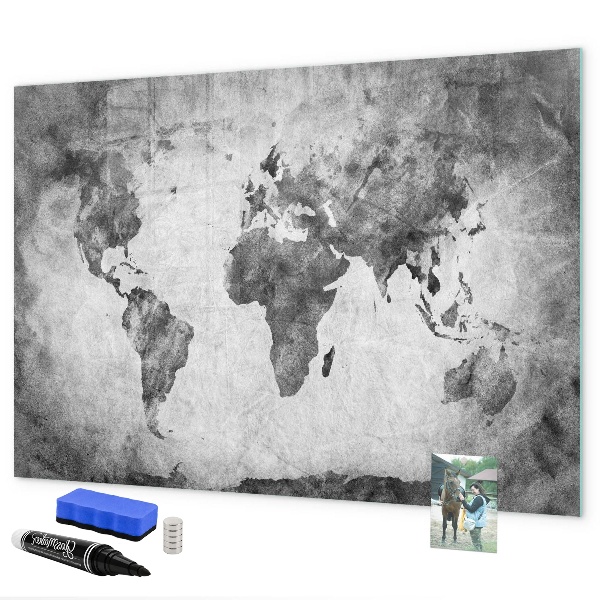 Magnetická popisovateľná tabuľa Mapa sveta s osobnými fotografiami