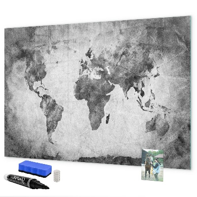 Magnetická popisovateľná tabuľa Mapa sveta s osobnými fotografiami