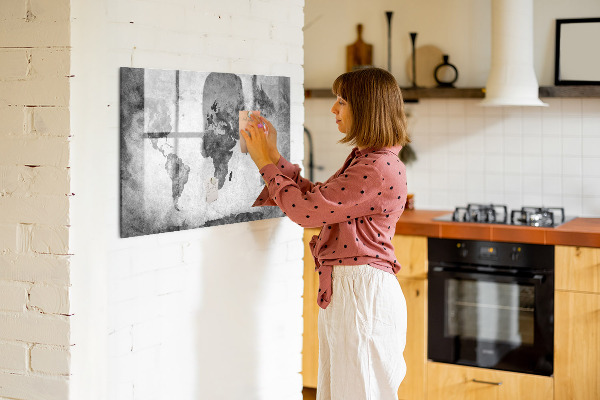Magnetická popisovateľná tabuľa Mapa sveta s osobnými fotografiami