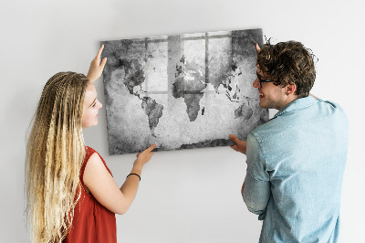 Magnetická popisovateľná tabuľa Mapa sveta s osobnými fotografiami