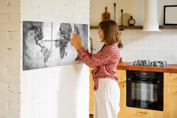 Magnetická popisovateľná tabuľa Mapa sveta s osobnými fotografiami