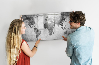 Magnetická popisovateľná tabuľa Mapa sveta s osobnými fotografiami