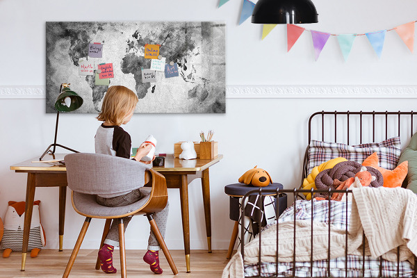 Magnetická popisovateľná tabuľa Mapa sveta s osobnými fotografiami
