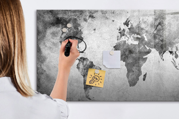 Magnetická popisovateľná tabuľa Mapa sveta s osobnými fotografiami