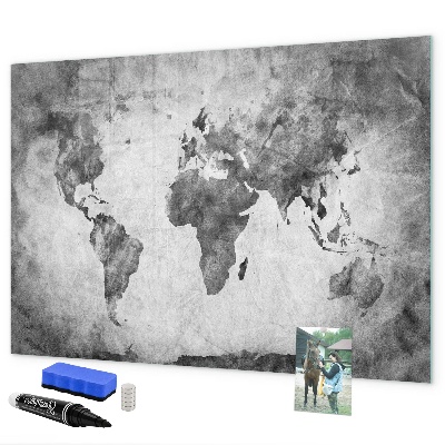 Magnetická popisovateľná tabuľa Mapa sveta s osobnými fotografiami