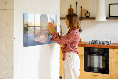 Magnetická popisovateľná tabuľa Pláž a spomienky na fotografiách
