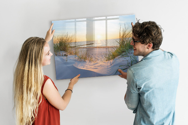 Magnetická popisovateľná tabuľa Pláž a spomienky na fotografiách