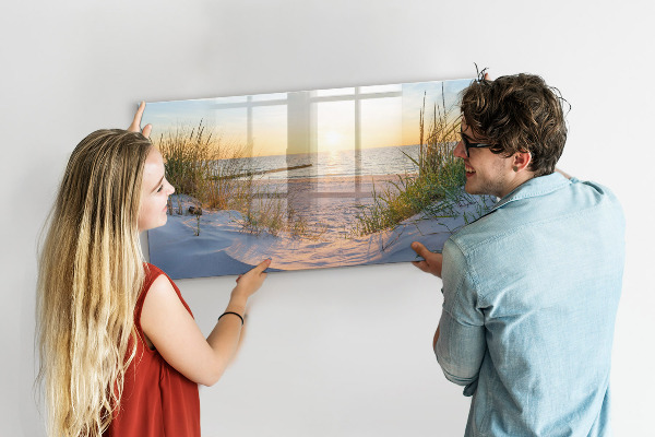 Magnetická popisovateľná tabuľa Pláž a spomienky na fotografiách