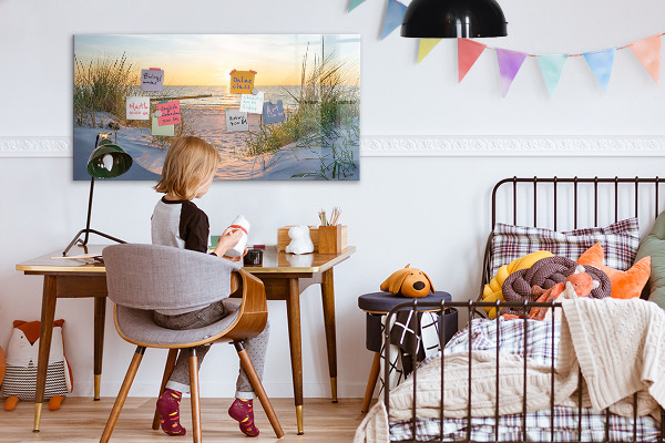 Magnetická popisovateľná tabuľa Pláž a spomienky na fotografiách