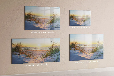 Magnetická popisovateľná tabuľa Pláž a spomienky na fotografiách