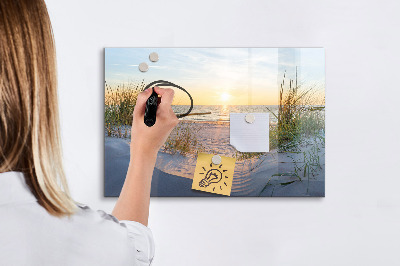 Magnetická popisovateľná tabuľa Pláž a spomienky na fotografiách