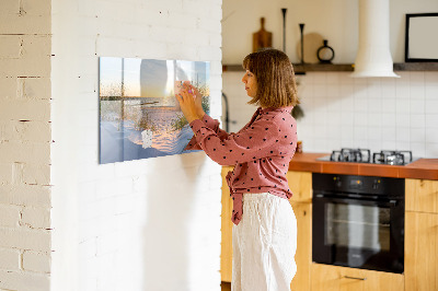 Magnetická popisovateľná tabuľa Pláž a spomienky na fotografiách