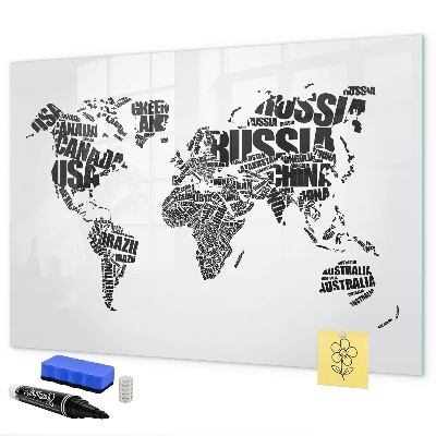 Kresliaca magnetická tabuľa Mapa sveta s osobnými spomienkami