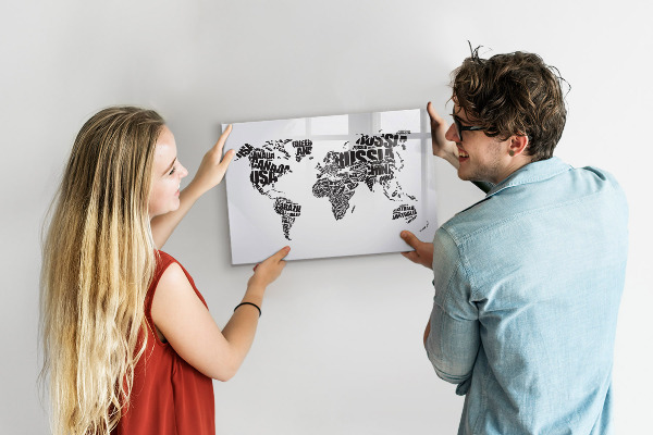 Kresliaca magnetická tabuľa Mapa sveta s osobnými spomienkami