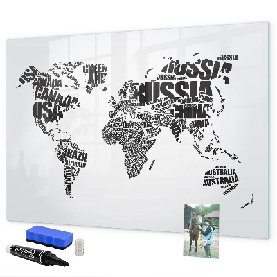 Kresliaca magnetická tabuľa Mapa sveta s osobnými spomienkami