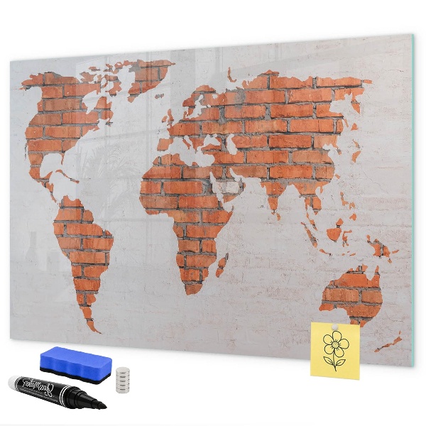 Magnetická popisovateľná tabuľa Mapa sveta s osobnými spomienkami