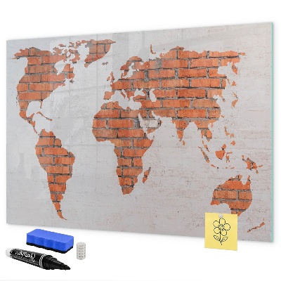 Magnetická popisovateľná tabuľa Mapa sveta s osobnými spomienkami