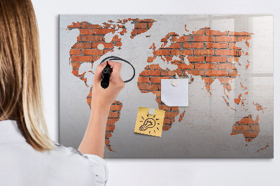 Magnetická popisovateľná tabuľa Mapa sveta s osobnými spomienkami