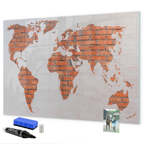 Magnetická popisovateľná tabuľa Mapa sveta s osobnými spomienkami